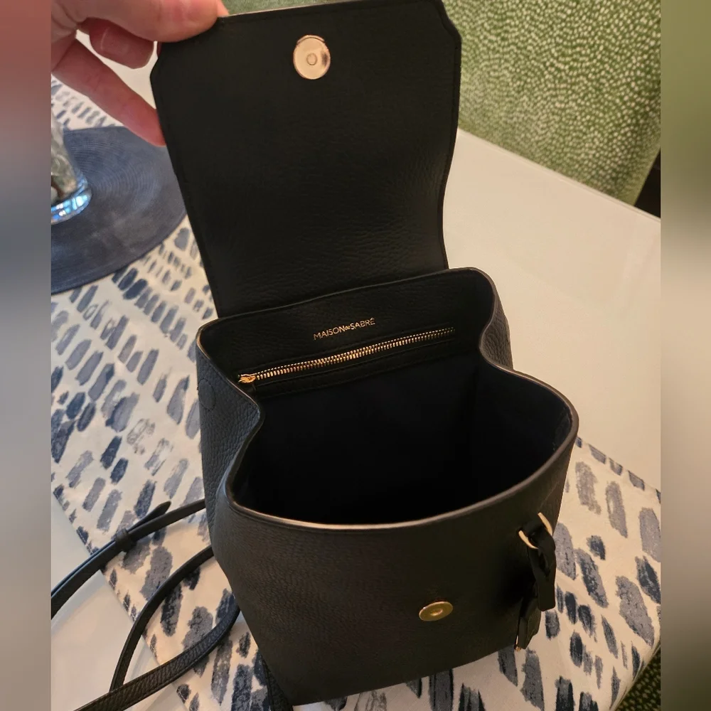 Black Leather Backpack - Picture 2 of 6